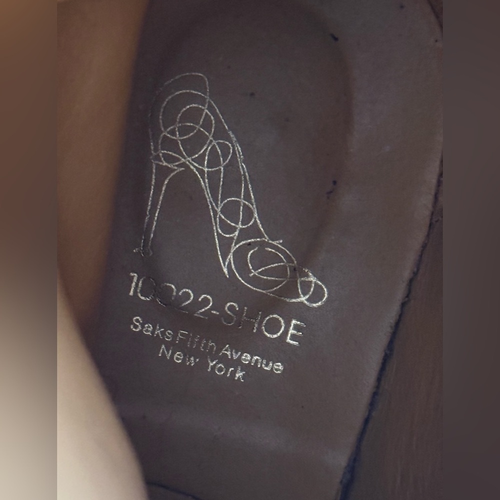 10022 shoes,Saks Fifth Ave, made in Italy, Moto style tan leather boots, EUC 39 - Picture 9 of 15